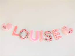 Guirlande Prenom Pour Chambre Enfant Liberty Rose Oiseau Etsy Liberty Rose Coral Fabric Fabric Letters