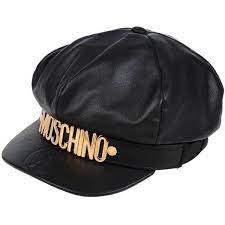 Moschino Couture Hat 325 Liked On Polyvore Featuring Accessories Hats Black Logo Hats Sun Visor Moschino Hat Vi Couture Hats Fancy Hats Leather Hats