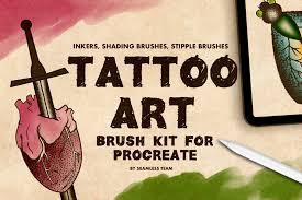 This product works with procreate 4.1 and above with apple pencil. Tattoo Art Brush Kit For Procreate 1302614 Procreate Brushes Design Bundles