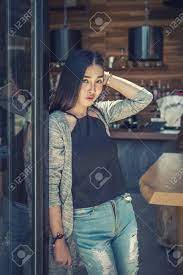Portrait Of Asia Beuatiful Ladyboy With Door Coffee Shop Stock Photo,  Picture and Royalty Free Image. Image 75064294.