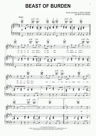 I walk for miles, my feet are hurtin'. Beast Of Burden Piano Sheet Music Onlinepianist