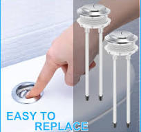 Botones de tanque de inodoro de 58 mm, paquete de 2 válvulas de descarga de  doble botón de repuesto ajustables, compatibles con Glacier Bay Aquasource  ...