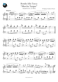 Go to rondo alla turca summary page for different versions. Wa Mozart Marche Turque Turkish March Fingered Sheet Music For Piano Solo Musescore Com