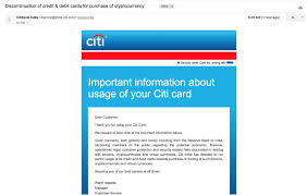 The legal status of bitcoin (and related crypto instruments) varies substantially from state to state and is still undefined or changing in many of them. Citibank India To Not Permit Card Customers Purchasing Or Trading Crypto Club Laura