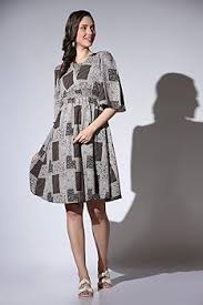 Buy DHRUVI TRENDZ Womens Rayon Women Western Dresses Regular Fit Western  Dress (DT-WD1085_Black_M) at Amazon.in