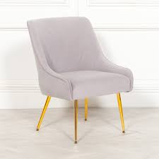 Stunning pink velvet dining chairs with gold legs in as new condition. Aurelie Grey Velvet Dining Chair With Gold Legs Furniture La Maison Chic Luxury Interiors