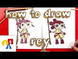 How To Draw Cartoon Rey From Star Wars Art For Kids Hub Art For Kids Drawings