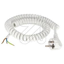Erdkabel, fernmeldekabel, datenkabel und koaxialkabel in verschiedenen längen für bauunternehmen, handwerk und industrie Schuko Wendelleitung 3x1 0mm Weiss Geratezuleitungen