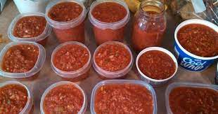 Freezer Salsa Recipe Yummly Recipe Freezer Salsa Homemade Salsa Recipe Fresh Tomato Recipes