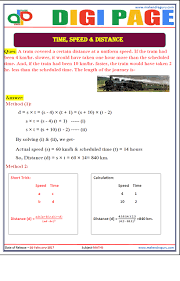 Digipage Dp 08 February2017 Maths Time Speed Distance Https Www Facebook Com Emahendras Https Twitter Com Mahendras Mepl Htt Study Materials Math Study