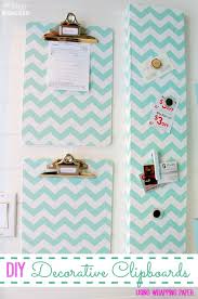 Not intended for children not for kids recycled chip boards into clipboards, covered / decorated with collaged papers. Diy Decorative Clipboards Using Wrapping Paper Season In A Trunk Giveaway The Happy Housie