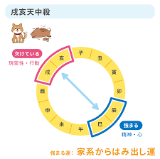 四柱推命【戌亥天中殺】の特徴｜性格・恋愛・相性・運勢を解説｜優しい四柱推命