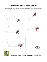 The Measuring Spider Web Angles Halloween Math Worksheets Halloween Math Math Worksheet