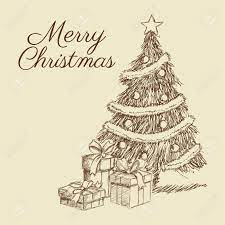 Wasn't really interested in drawing something big for christmas, so i made this little drawing with the new. Pine Tree Gift Present Merry Christmas Decoration Celebration Icon Isolated Draw And Sketch Design Vector Illustration Royalty Free Cliparts Vectors And Stock Illustration Image 62296356