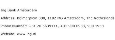 + 218 21 333 6082 / 65 / 59. Ing Bank Amsterdam Address Contact Number Of Ing Bank Amsterdam