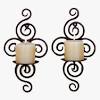 Beige cubic candle sq wrought iron holder feng shui chinese character honesty. 3