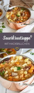 Wie Bei Oma Sauerkrautsuppe Mit Hackballchen Rezept Sauerkrautsuppe Rezepte Sauerkraut