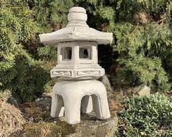 Garden Lantern 18 Tall Simple Japanese Stone Style Etsy In 2021 Japanese Stone Lanterns Japanese Pagoda Wooden Garden