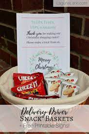 Delivery Driver Snacks Free Printable Thank You Signs Laguna Lane Christmas Service Projects Snack Delivery Thank You Baskets