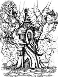 Absolutely love these fairy house drawings! Coloring Pages
