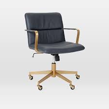 Cooper Mid Century Leather Swivel Office Chair