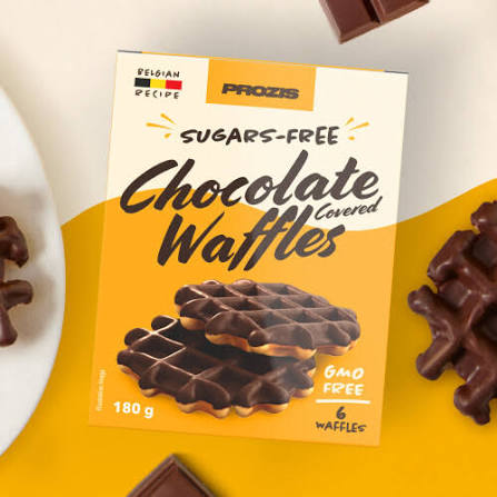 Waffeln ohne Zucker (6 Stück) - Mit Schokolade überzogen