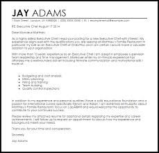 Executive Chef Cover Letter Sample Cover Letter Templates Examples