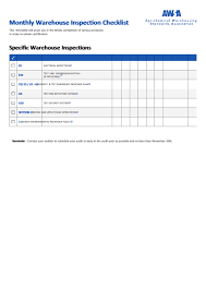 It is essential for you as the buyer to familiarize yourself with some of the things the home inspector will be looking at during inspection in as much as it is their job to know. Monthly Warehouse Inspection Checklist Template Printable Pdf Download