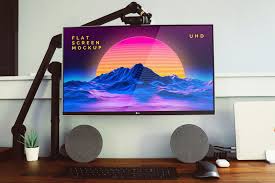 Free Lg Flat Screen Monitor Mockup In 2020 Free Mockup Mockup Mockup Free Psd