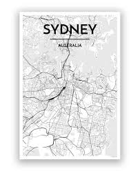 Sydney Map Art Print Map Art Print Personalized Map Art Map Art
