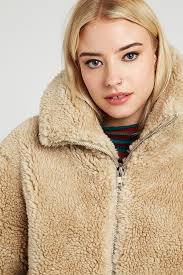 Bomber Jacket Ladies Borg Jacket Woody Borg Oversized Bomber Jacket Ivory