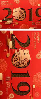 新春好年 2019猪年农历新年传统年画迎新矢量海报素材 平面素材 美工云 meigongyun com 专业海外商业设计素材分享平台 上美工云 下一种工作 poster design spring festival