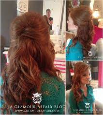 Half Up Half Down Hairstyle For A Bride Front View And Back View Of Ha Bridal Hair Half Up Wedding Hairstyles Half Up Half Down Bridal Hair Half Up Half Down