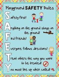 Playground And Recess Safety Rules Posters Playground