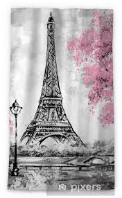 See more ideas about eiffel tower, tower, paris wallpaper. Oil Painting Paris European City Landscape France Wallpaper Eiffel Tower Black White And Pink Modern Art Blackout Window Curtain Pixers We Live To Change