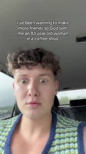 Guy in Coffee Shop Talking to Old Woman