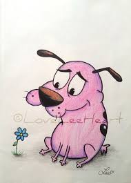 Courage The Cowardly Dog Original Art Illustration Drawing Sale 9x12 On Etsy 30 00 Pix Art Cartoon Art Drawings