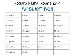 Zap Plural Nouns Rosary Theme By The Teacher S Desk 6 Tpt