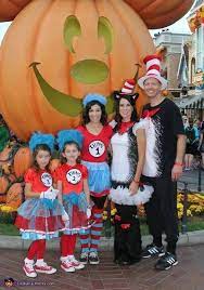Cat In The Hat Family Costume Family Halloween Costumes Halloween Costume Contest Halloween Costumes For Kids