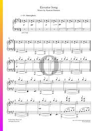 The cat's out of the bag! Elevator Song Noten Piano Solo Pdf Download Streamen Oktav