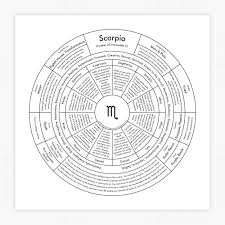 Amazon Com Scorpio Chart Letterpress Print Handmade