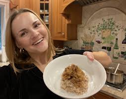 Spiced Apple Farro Oatmeal Breakfast Bowl