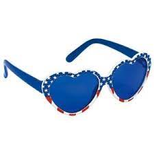 Patriotic Heart Novelty Glasses Child Theme Parties 50 50 Factory Outlet Party Goods Wisconsin Eau Claire J Novelty Glasses Heart Sunglasses Blue Lenses