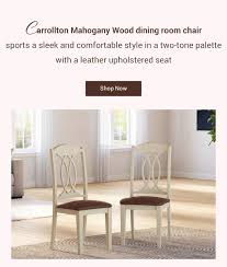 Carrollton Two Tone Mahogany Wood Dining Chair With Leather Seat In 2020 Solid Wood Dining Chairs Dining Chairs Wood Dining Room Chairs