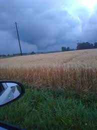 The lower part of this tornado is surrounded by a translucent dust cloud, kicked up by the tornado's strong winds at the surface. Ry Qjf7wkrzg5m