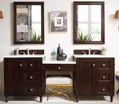 60 zoll bad eitelkeit mit make up bereich waschbecken eitelkeit. James Martin Copper Cove Encore Collection 86 Double Vanity Set Burnished Mahogany With Makeup Table 3 Cm Carrara Marble Top