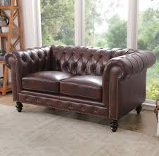 Design chesterfield sofagarnitur 3+2+1 couchtisch leder silber couch polster neu. Grand Chesterfield Leather Loveseat Abbyson