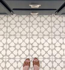 This paint is made to stick to tile. How To Paint A Bathroom Floor To Look Like Cement Tile For Under 75 Young House Love