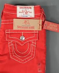 Details About New True Religion Jeans Super Skinny W Flap Size 27 Stretch Ruby Red Womens