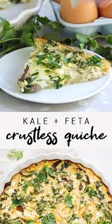 Kale Feta Crustless Quiche Easy Low Carb Recipe In 2020 Low Carb Recipes Low Carb Meals Easy Kale Recipes